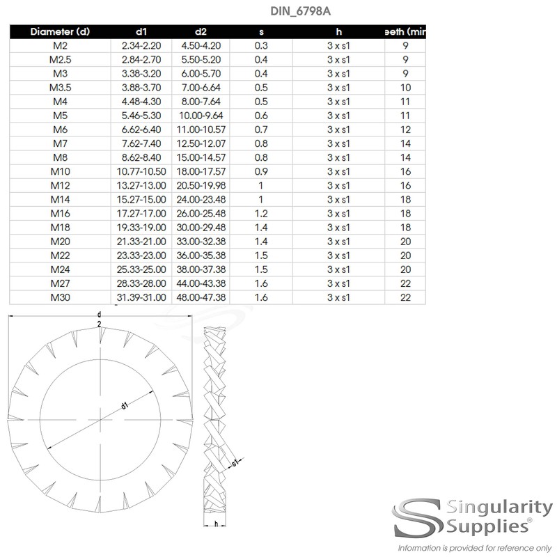 M20 (20mm) Shakeproof Washer (External Serrated) - Stainless Steel (A2)