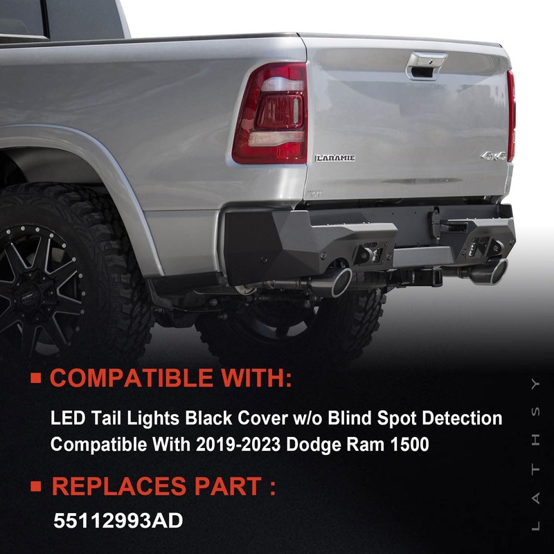 Lathsy LED Tail Light Black Cover w/o Blind Spot Compatible