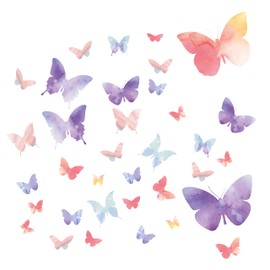35 x Pastel Butterfly Window Stickers for Glass - Spring Window Stickers to Deter Birds - Double Sided Window Cling Stickers