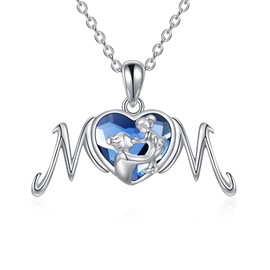 YFN Mother Daughter Necklace Sterling Silver Mother Daughter Pendant Chain Jewellery Mother's Day Birthday Gifts for Women Girls, Sterling Silver
