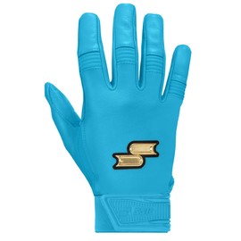 SSK Showcase Youth Baseball Batting Gloves - Durable Full Cabretta Leather Glove - 8 Colors (Columbia, Large)