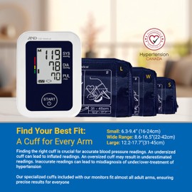 A&D Medical Upper Arm Blood Pressure Monitor, Large Cuff 31-45 cm (12.2-17.7 inches), Home Use, Adult, One-Button Operation Clinical Accuracy, Irregular Heartbeat/Afib Detection, AC Adaptor