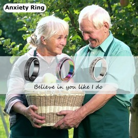 OreilleStar Anxiety Ring for Women Spinner Ring Fidget Toys Adults Titanium Stainless Steel Fidget Thumb Ringfor Women Men 6mm Width Silver Size 9