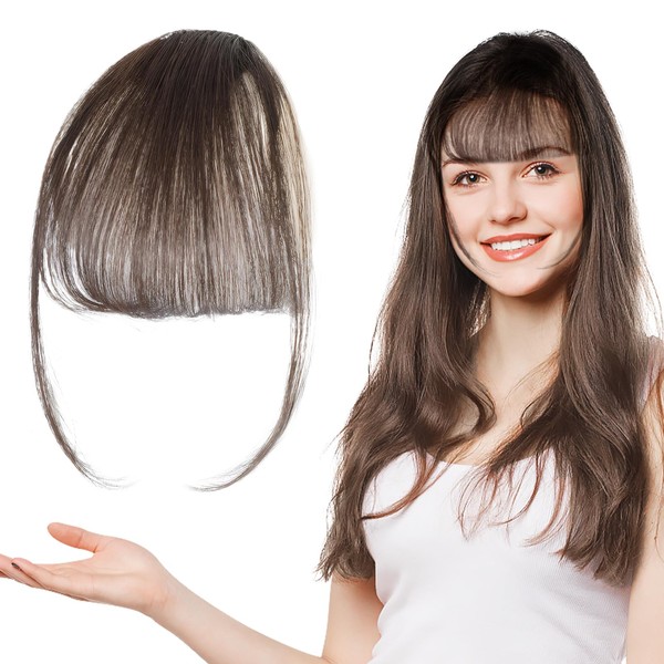 PKRFCJ 1 Piece Bangs Hair Clip 100% Human Hair Fake