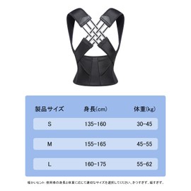 Posture Correction, Hunchback Correction, Posture Correction Belt, Unisex, Sweat Absorbent, Breathable, Easy to Put on and Take Off, Posture Support, Adjustable (L)