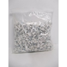 10mm Diameter Electric Cable Cord White Plastic Circle Nail Clips - 500 Pcs
