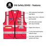 Dib Safety Reflective Vest High Visibility with Pockets and Zipper,