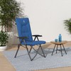 EVER ADVANCED Folding Padded Camping Chair 4 Positon Adjustable Recliner