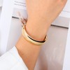 Manfnee Women's Gold Bangle Cuff Bracelet Adjustable Open Bracelet, No