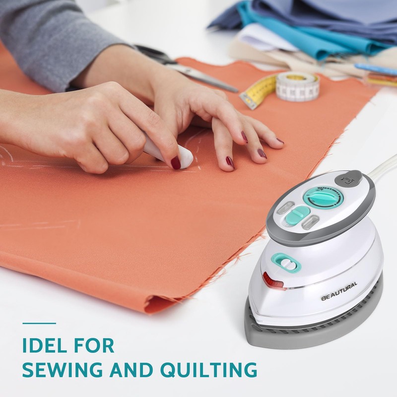 BEAUTURAL Mini Travel Steam Iron for Clothes with Dual Voltage,