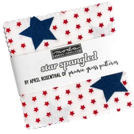 Star Spangled Mini 2.5" Charm Pack by April Rosenthal for Moda Fabrics 24170MC 42 2.5" Fabric Squares