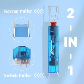 ATTACK SHARK KS01 2-in-1 Switch Puller Keycap Puller for Mechanical Keyboard,304 Stainless Steel Puller,Switch DIY Tool,Easily Remove Replacement Gaming Keyboard(Blue Transparent)
