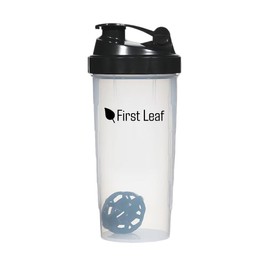 First Leaf Shake It Up Flip-Top Shaker Bottle, 24 oz., Clear/Black with Mixer Ball