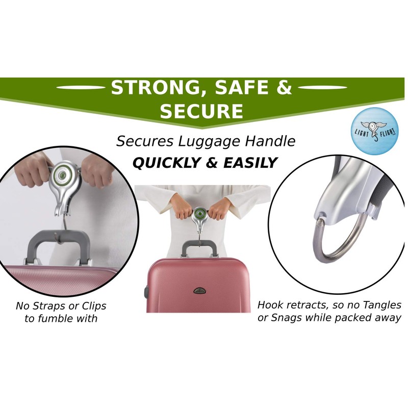 Light Flight Digital Luggage Scale (Silver), Retractable Two Handed Comfort