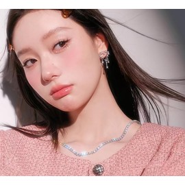 Fgnuay 14K Gold Plated 3mm Simulated Diamond Tennis Necklace for Women, Hip hop zircon tennis chain full diamond necklace accessory choker (Sizes 15" and 18")