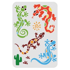 FINGERINSPIRE Lizards Stencil 11.7x8.3 inch Aztec Lizard Painting Stencil Reusable Gecko Drawing Stencil Animal Stencil for Painting on Wood Tile Paper Fabric Floor Wall