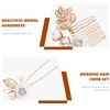 Toddmomy 4Pcs Bridal Hair Comb Wedding Hair Clips Pearl Flower