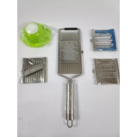 Unbranded Grater, Slicer, Chopper With 3 Interchangable Blades and Safety Guard Holder NEW
