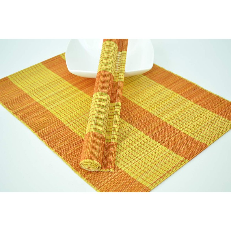 vnhomeware Bamboo Placemats Pack Of 6 Handmade Wooden Mats Eco