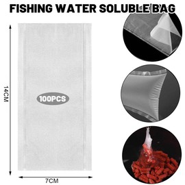Pack of 100 PVA Bags Fishing, PVA Bags Carp Fishing, Quick Dissolving PVA Bags for Boilies, Carp, Feed, Canned Corn, Fish Meal, Pellets Fishing, 70 x 140 mm