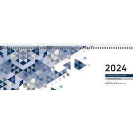 Table Landscape Calendar Blue 1W/1S 2024 29.6 x 9.9