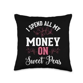 Sweat Pea Gardener Sweat Pea Flower Seeds Gardening Throw Pillow