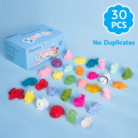 Nuseya 30pcs Mochi Squishy Toys No Duplicates Fidget Toys Gift for Kids Girl Boy Party Favor Kawaii Squishies Mini Sensory Stress Relief Toys Birthday Gift Classroom Prizes Goodie Bag Stuffers