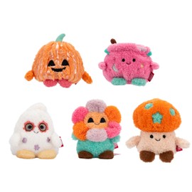 BumBumz 4.5-inch Groovy SpookyBumz Plush 5-Pack - Groovy Cauldron, Spooky Mushroom, Disco JackoLantern, Jack O Flower, and a Ghost - from The Makers of Original Squishmallows