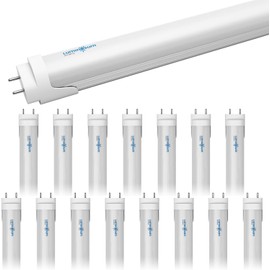 LUMINOSUM T8 LED Tube Light Bulbs 4 Foot 20W 40W Equivalent 5000K Daylight 2000LM, T8 T10 T12 Fluorescent Replacement, Dual-end Powered Ballast Bypass, Frosted Cover ETL Listed for Garage 16-Pack