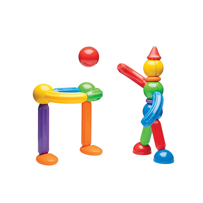 Stick-O Basic 30-Piece Magnetic Building Blocks Toy, Funky, Chunky, Grippy