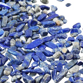 SUNYIK Lapis Lazuli Tumbled Chips Stone Crushed Pieces Irregular Shaped Stones 1pound(About 460 Gram)