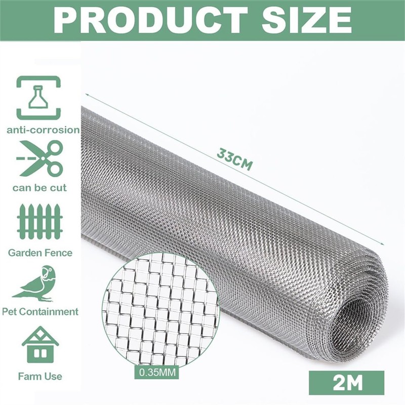 Stainless Steel Wire Mesh Roll 2 Metre x 330mm Rat