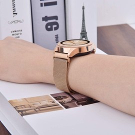 GLPYR Smart watch metal steel strap 18mm 22mm Watch band Fashion watch band (Rose gold, 22mm)