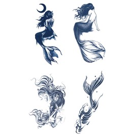 Jagua Tattoo Tattoo Stickers, 2 Weeks Disappearing Henna Tattoos Real Roses, Butterflies, Cats, Dogs, Flowers, Beauties, Mermaid India, 4 Types (gz4034)