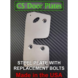 CS Works Door Latch Repair & Reinforcement STEEL Plate with replacement bolts fits Dodge Ram (BR) 94-01 2nd gen (Steel with replacement bolts, Left)