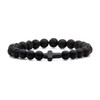 Xusamss Cross Bead Bracelet 8MM Lava Rock Turquoise Tiger Eye