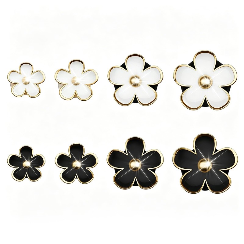 8 Pcs Car Air Fresheners Vent Clip, White & Black