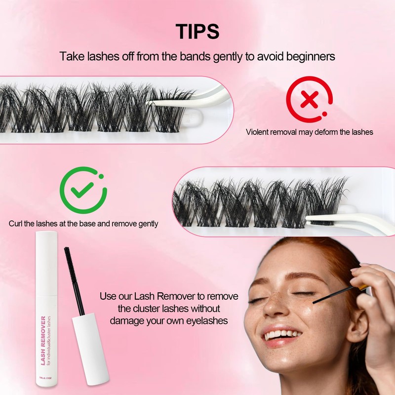 Lash Extension Kit DIY Lash Clusters 10-16mm 96pcs Individual Lashes