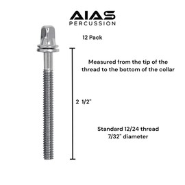 AIAS Tension Rods for Drums (2 1/2 inch - 12 pack)