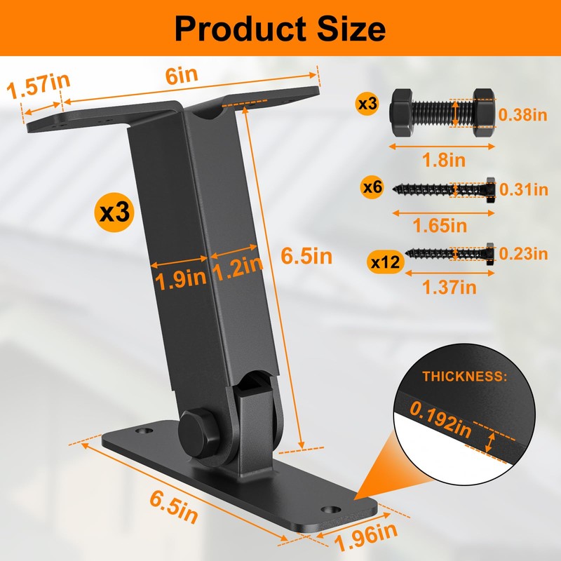 Heavy Duty Roof Riser Brackets Kit, TROPTOLKY Adjustable Angle Pergola