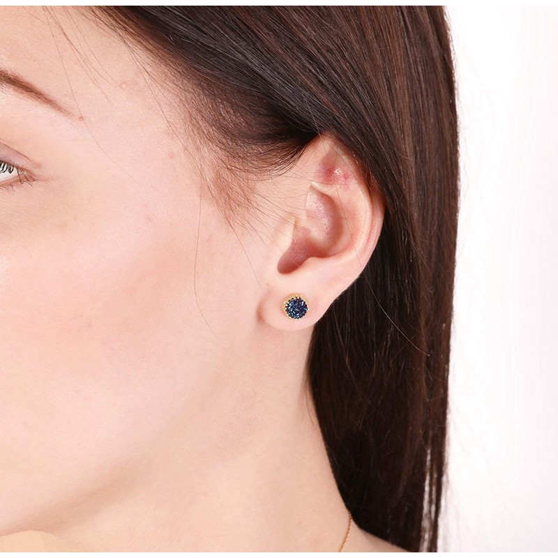 Garnet Sterling Silver Dainty Red Garnet Stud Earrings