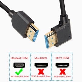 PNGKNYOCN 8K HDMI 2.1 Short Cable 0.3m 90 Degree Ultra High Speed HDMI Cable Right Curved HDMI Male to Male Support 8K@60Hz Dynamic HDR HDCP 2.2&2.3 eARC (Right/0.3M)