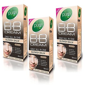 NEW PURE B.B DAILY ALL IN ONE BLEMISH BALM (MEDIUM) 30ml (pack of 3)