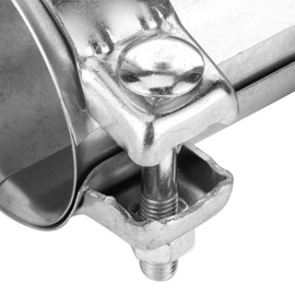 Exhaust Band Clamp Sleeve for Butt Connection 3 in 76 mm Exhaust Pipe Connector Double Clamp Connector Stainless Steel Sleeve Universal Pipe Repair Parts