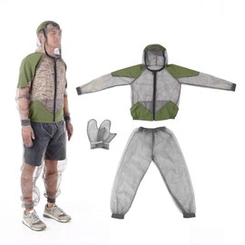 Doorslay Fishing Suit - Mesh Bug Suit for Outdoor with Jacket, Pants, Hood & Gloves for Fishing, Hiking, Hunting, Camping (Medium)