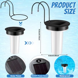 VIHOSE 6 Set Waterproof Above Ground Pool Solar Lights LED Warm Night Hanging Light with Hooks for Outdoor Outside Fence Yard Pool Accessories Must Have, Easy-to-use