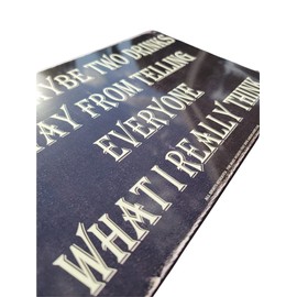 AMERICAN WIT (One, Maybe Two Drinks Away From Telling EVERYONE What I Really Think) 8" x 12" Metal Tin Funny Bar Sign Wall Decor Plaque Poster Chalk Rustic Rusty Vintage Retro Look