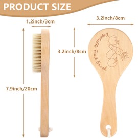 SEPGLITTER Vegetable Brush, Cleaning Brush with Long Handle for Potato Carrot Cucumber and Fruits Veggie Wash Brushes Wooden Dish Brush for Pans Pots Fruits Vegetable