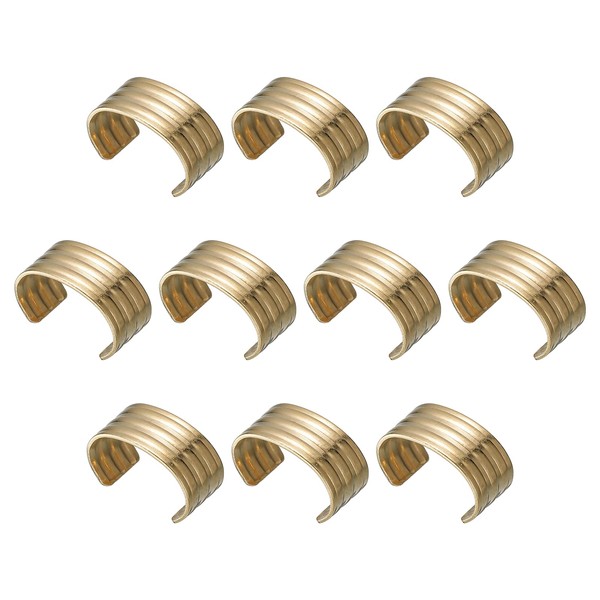 uxcell Leather Rope Clip, 100Pcs Cylindrical Crimping Cord Crimps Foldable