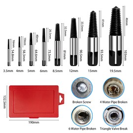 MSIHEY Schraubenausdreher 8er Set Linksausdreher Set Screw Extractor Schrauben Ausdrehwerkzeug zum Lösen und Entfernen von Festsitzenden oder Abgebrochenen Schrauben